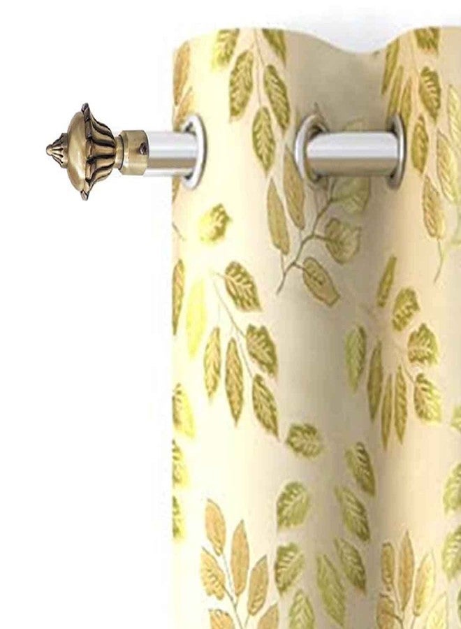 FERIO Antique Brass Zinc Alloy Rajawadi Finish Curtain Bracket Set and Curtain Finial for Door and Window Rod Support Fittings 1 Inch Rod (Window Rod Holder 2 Pcs and Curtain Finial 2 Pcs) - Image 4